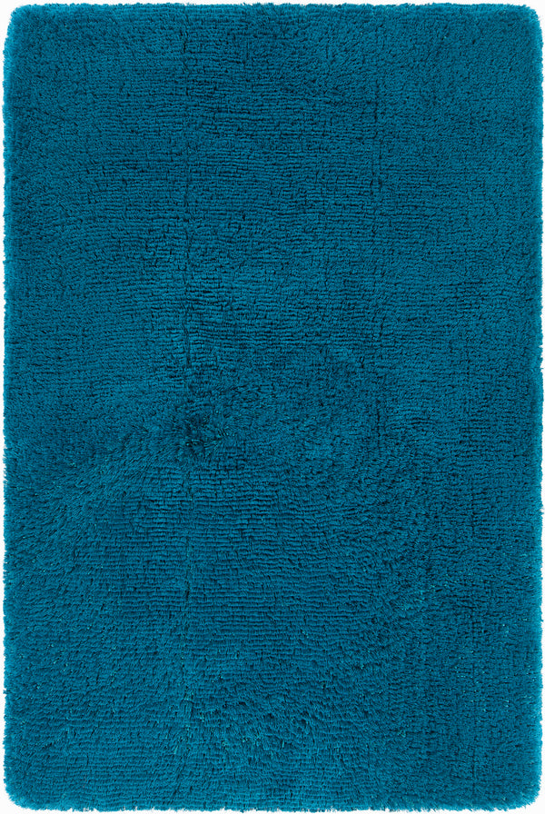 Chandra Rugs Giulia 100% Polyester Hand-Woven Contemporary Shag Rug Blue 9' x 13'