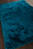 Chandra Rugs Giulia 100% Polyester Hand-Woven Contemporary Shag Rug Blue 9' x 13'