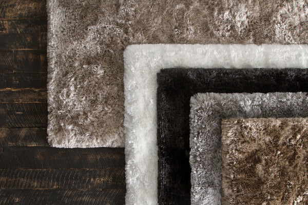 Chandra Rugs Giulia 100% Polyester Hand-Woven Contemporary Shag Rug Tan 9' x 13'