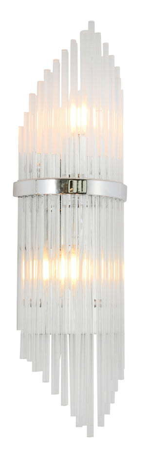 Bethel Chrome Wall Sconce in Metal & Glass