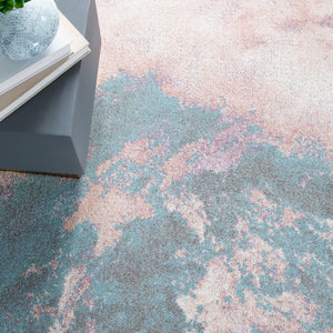 Glacier 123 Contemporary Power Loomed 100% Polypropylene Rug Pink / Blue