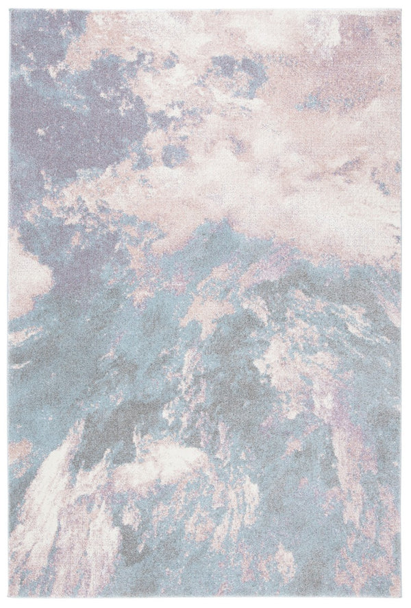 Glacier 123 Contemporary Power Loomed 100% Polypropylene Rug Pink / Blue