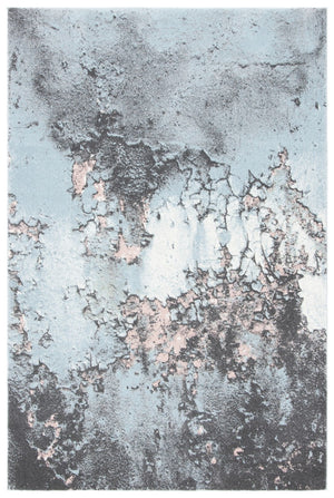 Glacier 125 Contemporary Power Loomed 100% Polypropylene Rug Blue / Pink