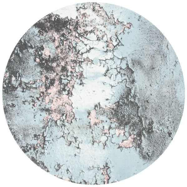 Glacier 125 Contemporary Power Loomed 100% Polypropylene Rug Blue / Pink