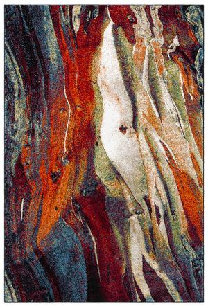 Glacier 126 Contemporary Power Loomed 100% Polypropylene Rug Red / Green