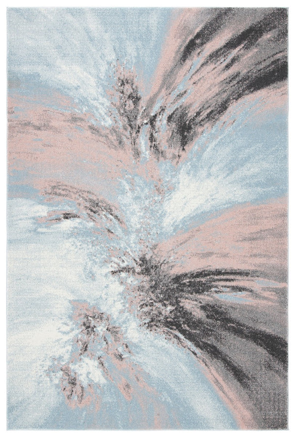 Glacier 127 Contemporary Power Loomed 100% Polypropylene Rug Pink / Blue