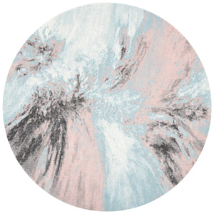 Glacier 127 Contemporary Power Loomed 100% Polypropylene Rug Pink / Blue