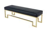 Shatana Home Laurence Bench High Polish Gold And Faux Black Gator