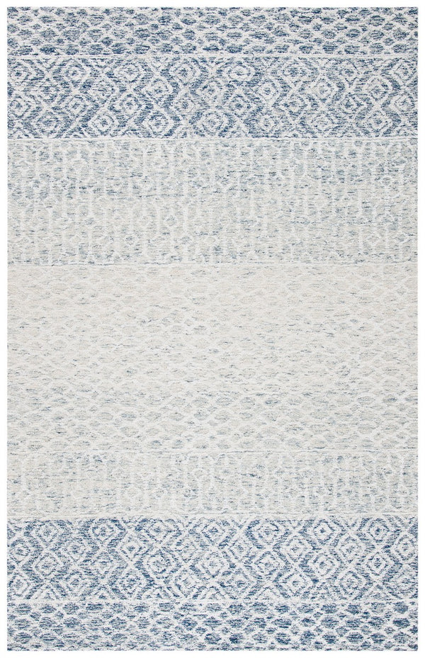 Glamour 304 Hand Tufted 60% Wool, 20% Viscose, 20% Cotton Contemporary Rug Blue / Ivory 60% Wool, 20% Viscose, 20% Cotton GLM304M-9
