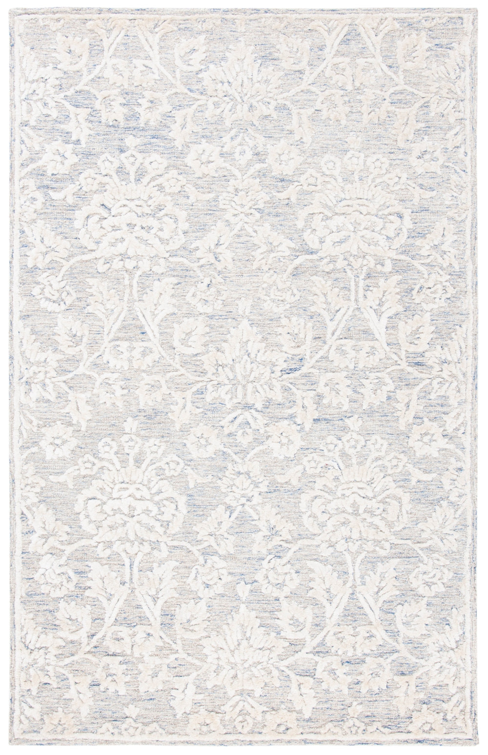 Glamour 551 Hand Tufted 25% Wool & 75% Viscose Rug in Blue, Ivory 9ft x 12ft
