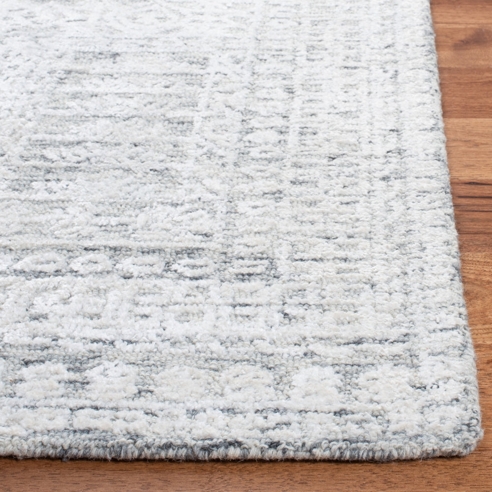 Glamour 553 Hand Tufted 25% Wool & 75% Viscose Rug in Charcoal, Ivory 9ft x 12ft