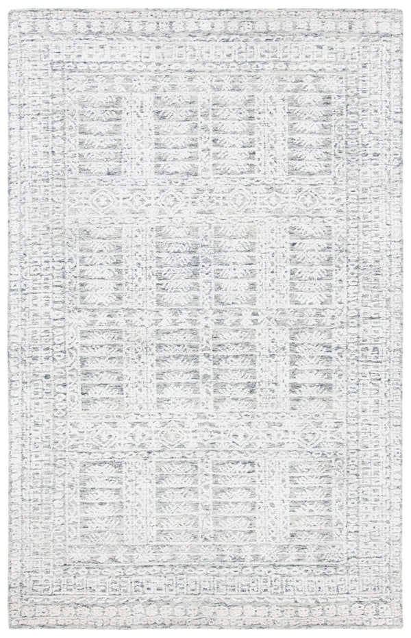 Glamour 553 Hand Tufted 25% Wool & 75% Viscose Rug in Charcoal, Ivory 9ft x 12ft