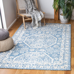 Glamour 556 Hand Tufted 25% Wool & 75% Viscose Rug in Navy, Ivory 8ft x 11ft