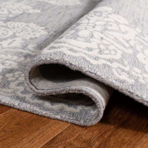 Glamour 558 Hand Tufted 25% Wool & 75% Viscose Rug in Grey, Ivory 8ft x 11ft