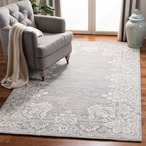 Glamour 558 Hand Tufted 25% Wool & 75% Viscose Rug in Grey, Ivory 8ft x 11ft