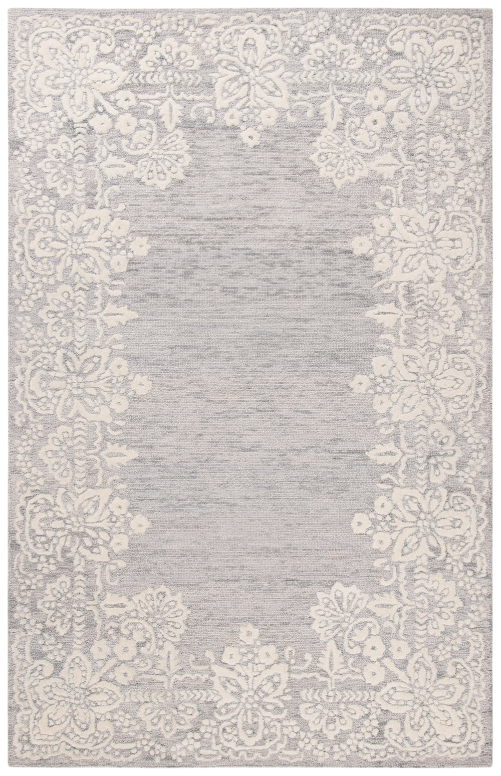 Glamour 558 Hand Tufted 25% Wool & 75% Viscose Rug in Grey, Ivory 8ft x 11ft
