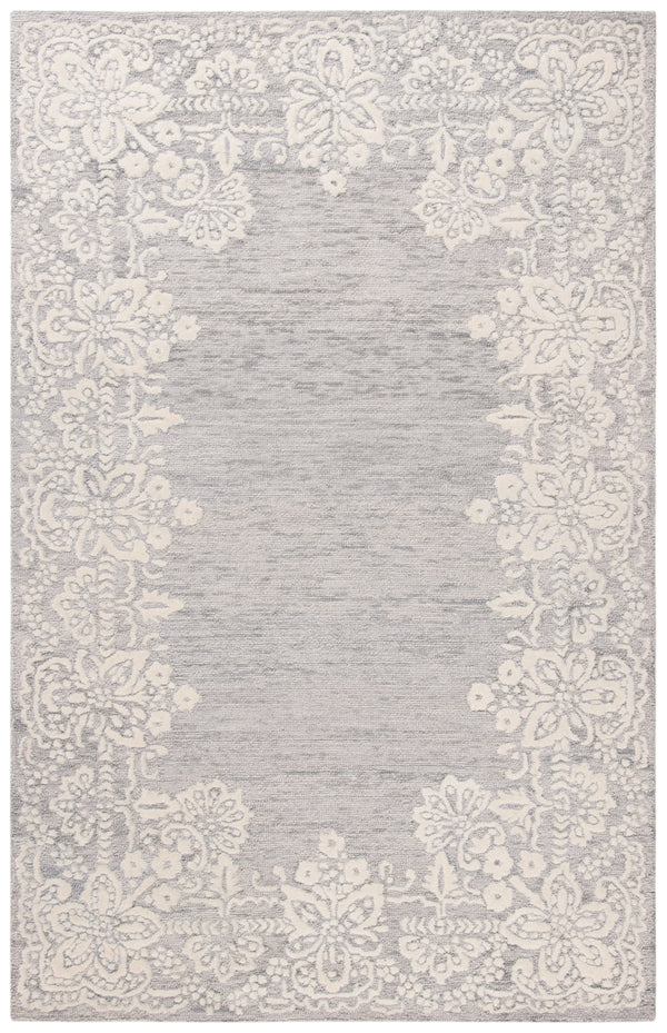 Glamour 558 Hand Tufted 25% Wool & 75% Viscose Rug in Grey, Ivory 8ft x 11ft