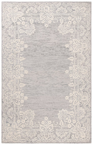 Glamour 558 Hand Tufted 25% Wool & 75% Viscose Rug in Grey, Ivory 8ft x 11ft