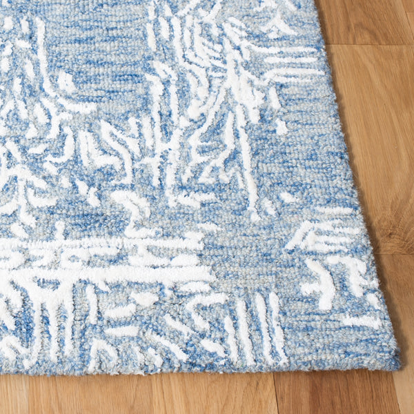 Glamour 559 Hand Tufted 25% Wool & 75% Viscose Rug in Blue, Ivory 8ft x 11ft
