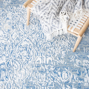 Glamour 559 Hand Tufted 25% Wool & 75% Viscose Rug in Blue, Ivory 8ft x 11ft