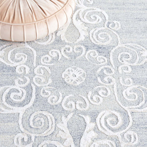 Safavieh Glamour 604 Antique Hand Tufted Rug Silver / Ivory GLM604G-8
