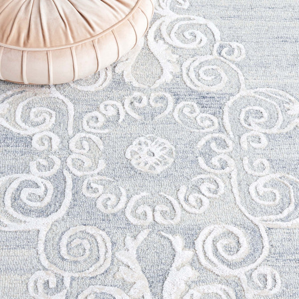 Safavieh Glamour 604 Antique Hand Tufted Rug Silver / Ivory GLM604G-8