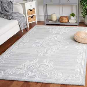 Safavieh Glamour 604 Antique Hand Tufted Rug Silver / Ivory GLM604G-8