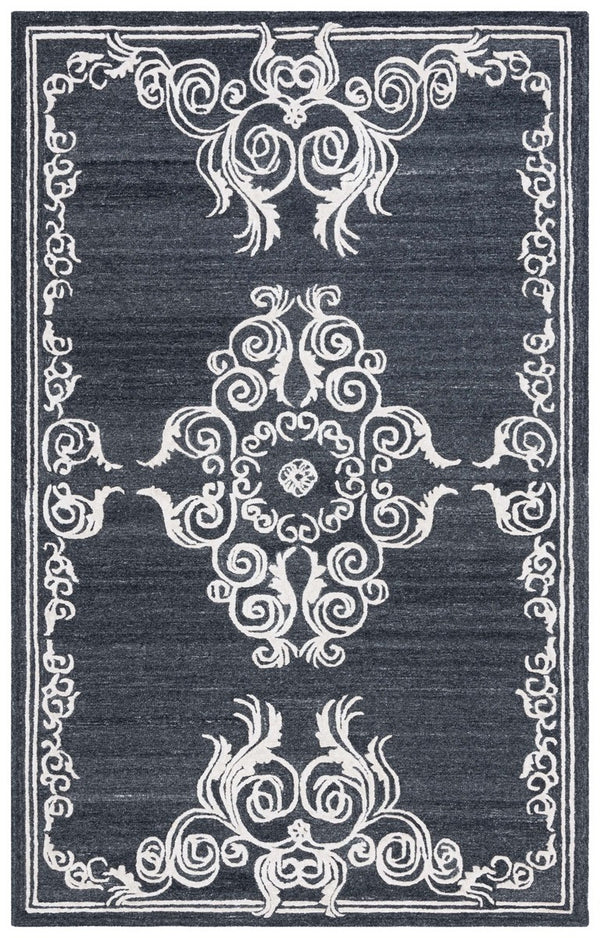 Safavieh Glamour 604 Antique Hand Tufted Rug Black / Ivory GLM604Z-8