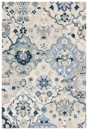 Glamour 622  Hand Tufted 100% Wool (Blended New Zealand Wool) Rug Beige / Blue
