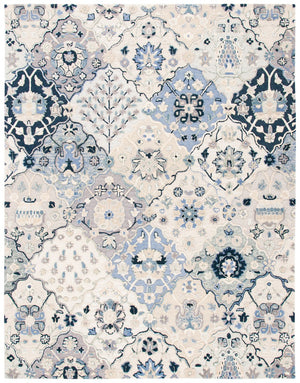 Glamour 622  Hand Tufted 100% Wool (Blended New Zealand Wool) Rug Beige / Blue