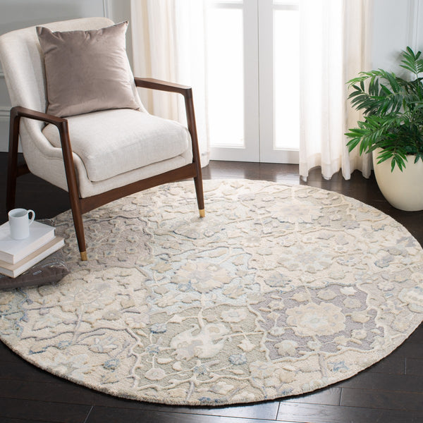 Glamour 622  Hand Tufted 100% Wool (Blended New Zealand Wool) Rug Grey / Blue