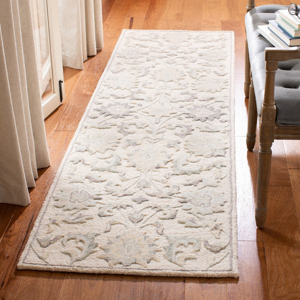Glamour 624  Hand Tufted 100% Wool (Blended New Zealand Wool) Rug Ivory / Grey