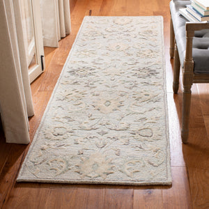Glamour 624  Hand Tufted 100% Wool (Blended New Zealand Wool) Rug Light Blue / Ivory