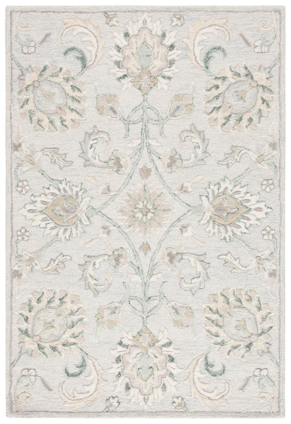 Glamour 624  Hand Tufted 100% Wool (Blended New Zealand Wool) Rug Light Blue / Ivory
