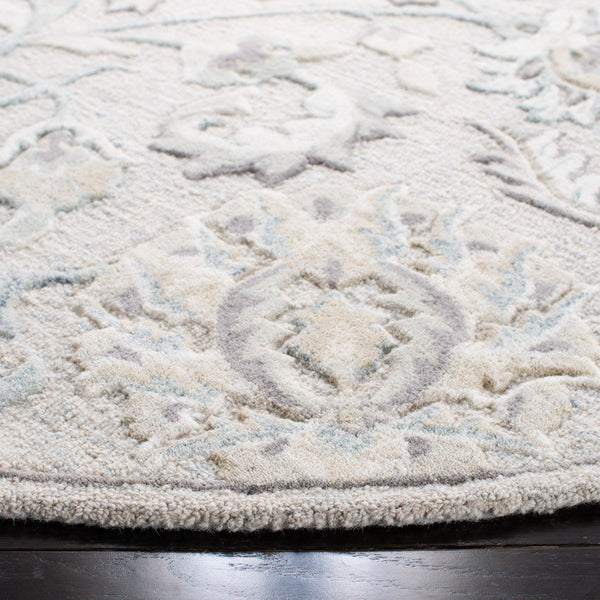 Glamour 624  Hand Tufted 100% Wool (Blended New Zealand Wool) Rug Light Blue / Ivory