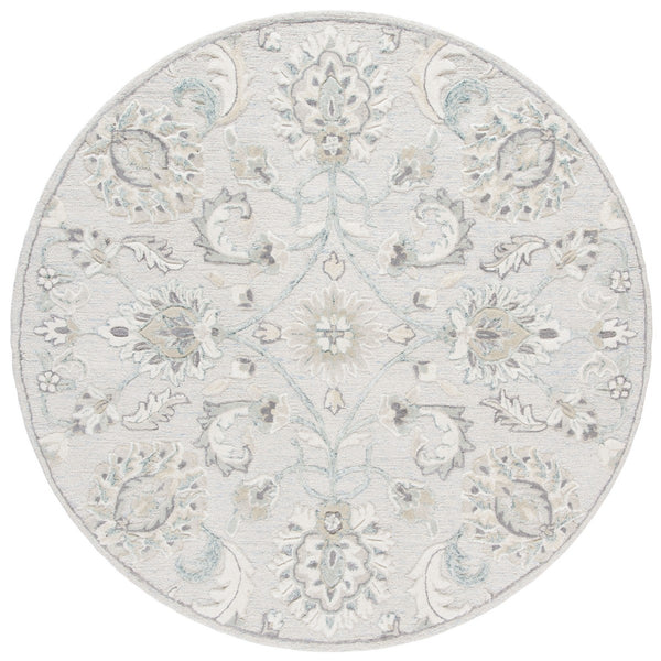 Glamour 624  Hand Tufted 100% Wool (Blended New Zealand Wool) Rug Light Blue / Ivory
