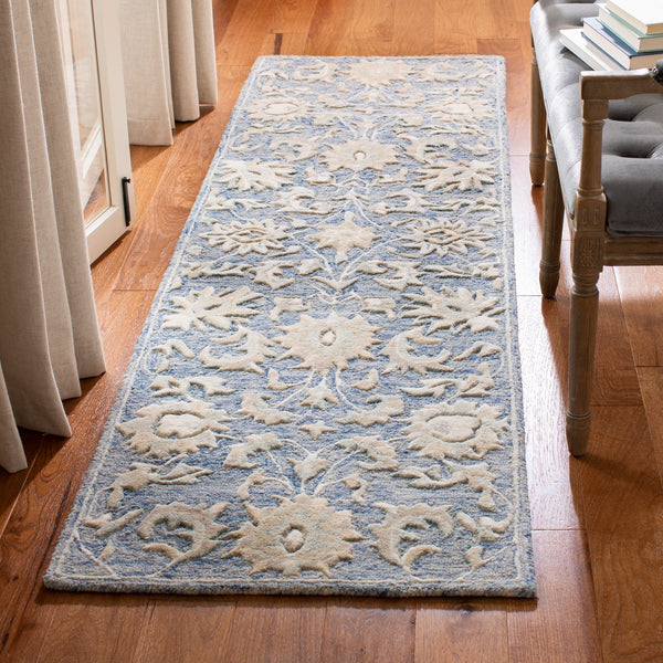Glamour 624  Hand Tufted 100% Wool (Blended New Zealand Wool) Rug Blue / Beige