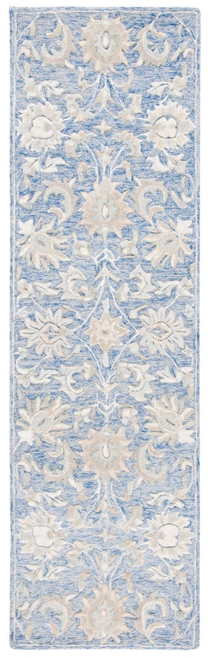 Glamour 624  Hand Tufted 100% Wool (Blended New Zealand Wool) Rug Blue / Beige