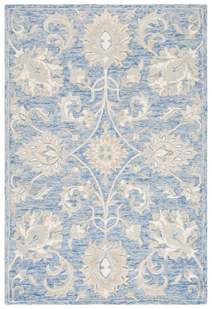 Glamour 624  Hand Tufted 100% Wool (Blended New Zealand Wool) Rug Blue / Beige