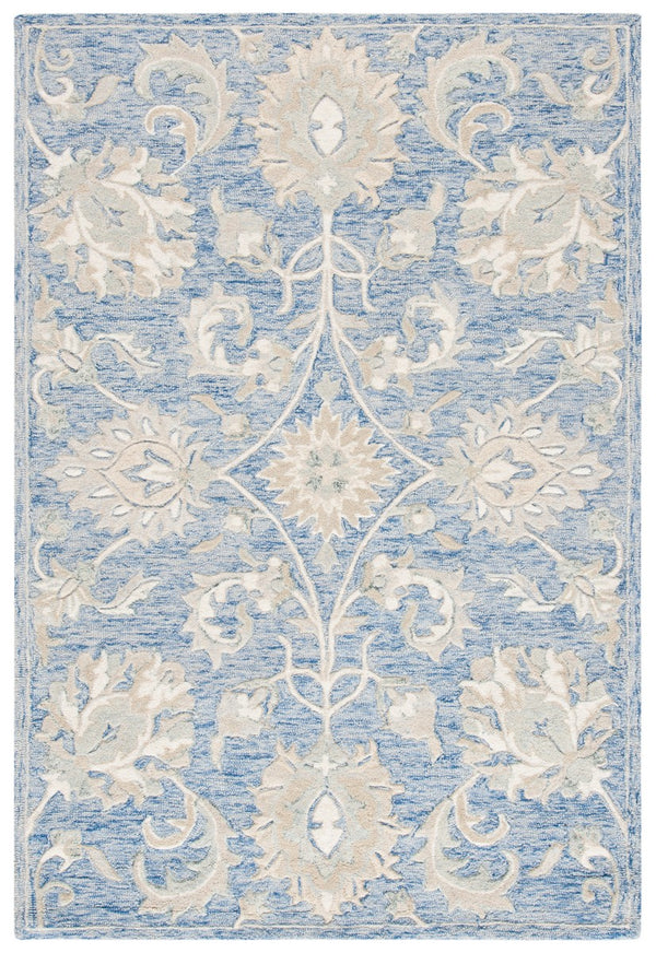 Glamour 624  Hand Tufted 100% Wool (Blended New Zealand Wool) Rug Blue / Beige