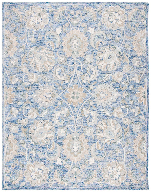 Glamour 624  Hand Tufted 100% Wool (Blended New Zealand Wool) Rug Blue / Beige