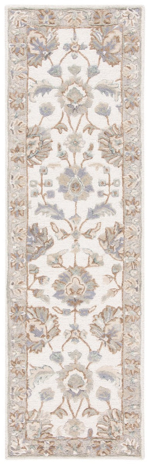 Glamour 628  Hand Tufted 100%Wool Pile Rug Ivory / Grey