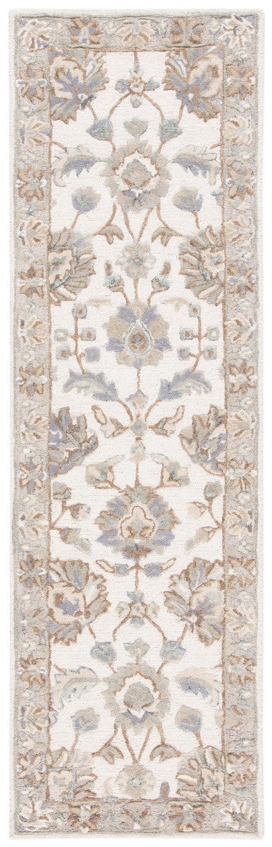Glamour 628  Hand Tufted 100%Wool Pile Rug Ivory / Grey