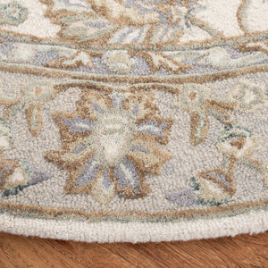 Glamour 628  Hand Tufted 100%Wool Pile Rug Ivory / Grey