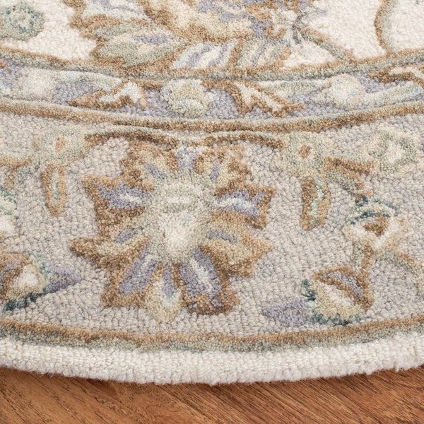 Glamour 628  Hand Tufted 100%Wool Pile Rug Ivory / Grey