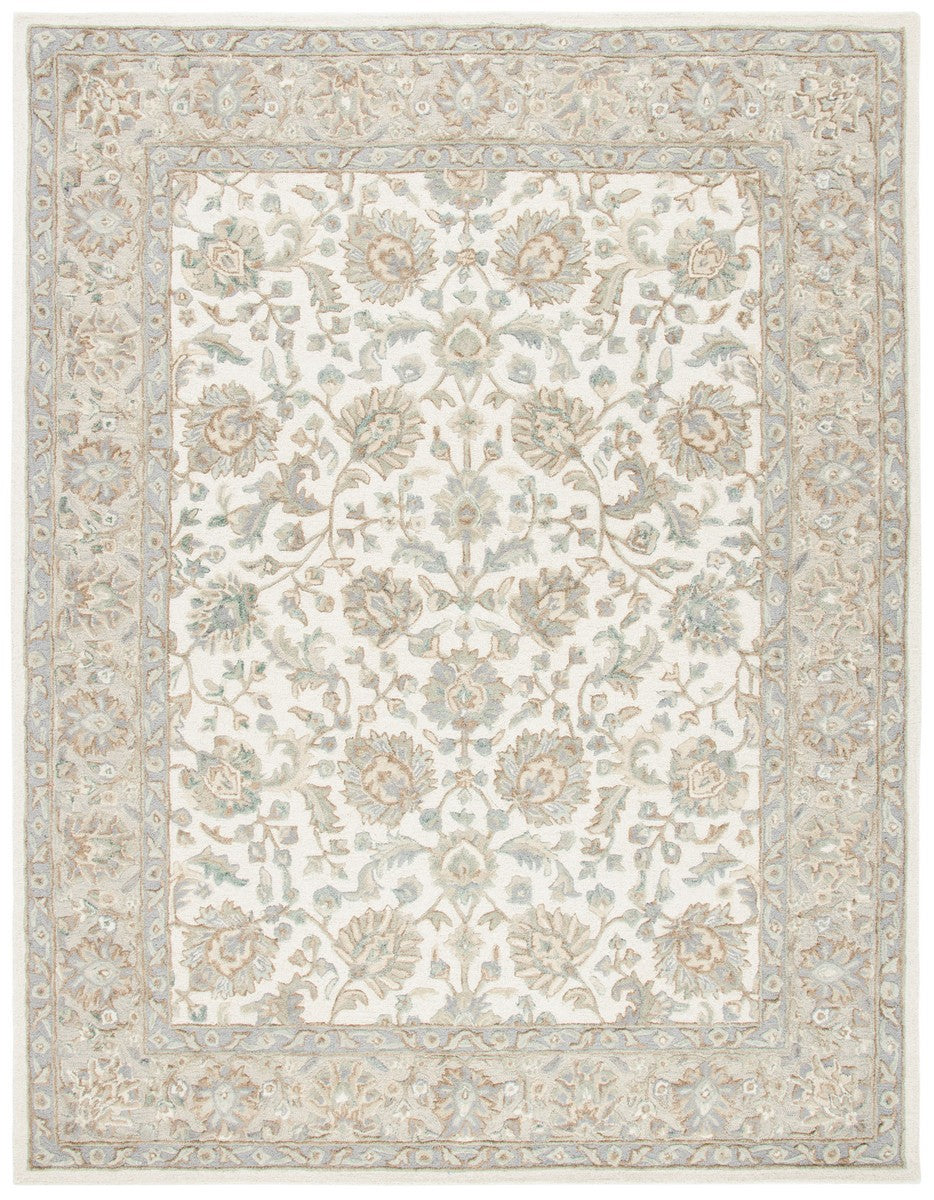 Glamour 628  Hand Tufted 100%Wool Pile Rug Ivory / Grey