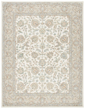 Glamour 628  Hand Tufted 100%Wool Pile Rug Ivory / Grey