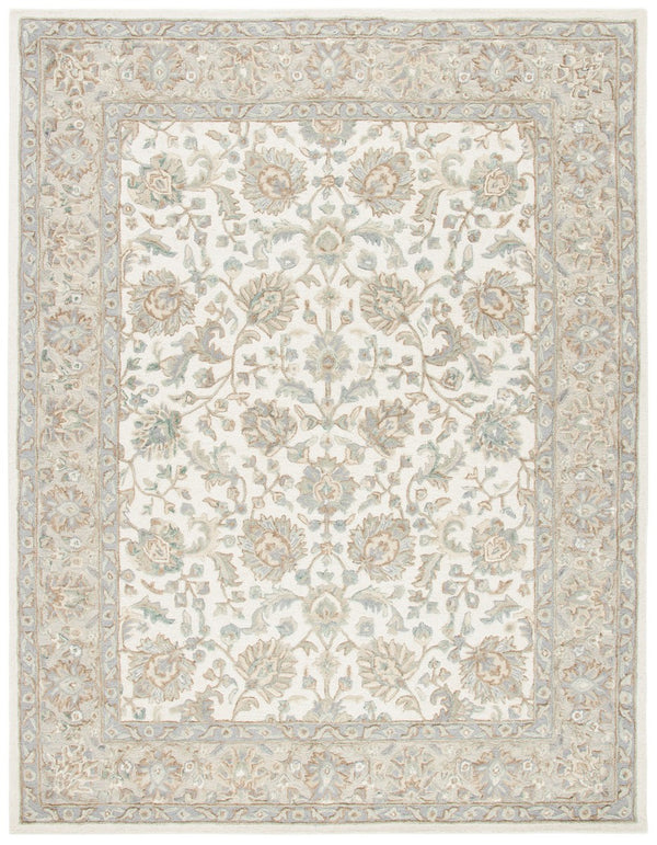 Glamour 628  Hand Tufted 100%Wool Pile Rug Ivory / Grey