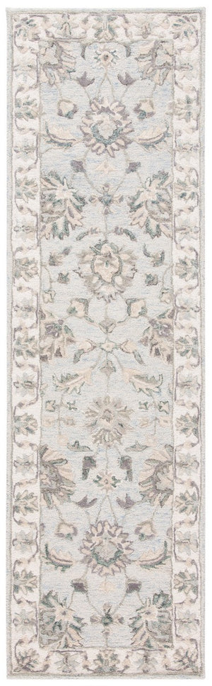 Glamour 628  Hand Tufted 100%Wool Pile Rug Light Blue / Ivory