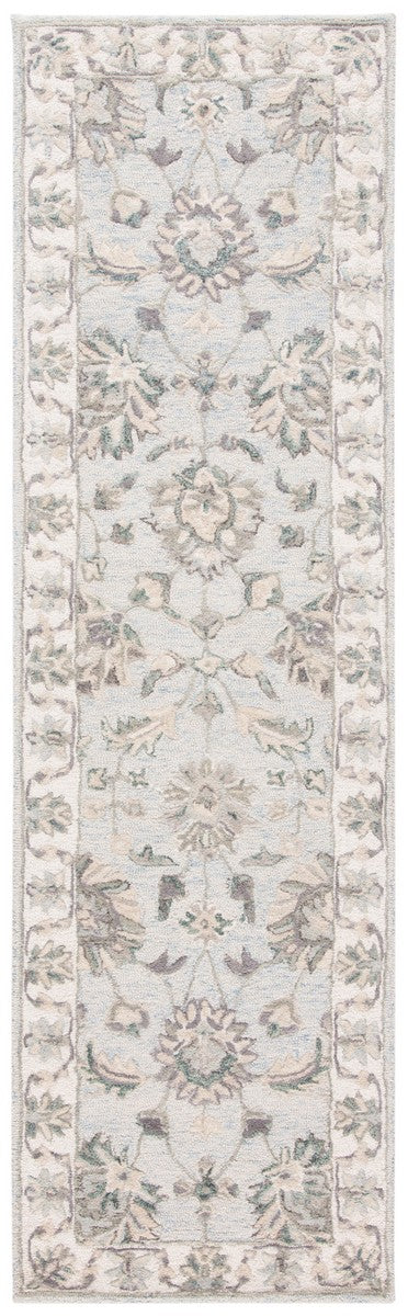 Glamour 628  Hand Tufted 100%Wool Pile Rug Light Blue / Ivory